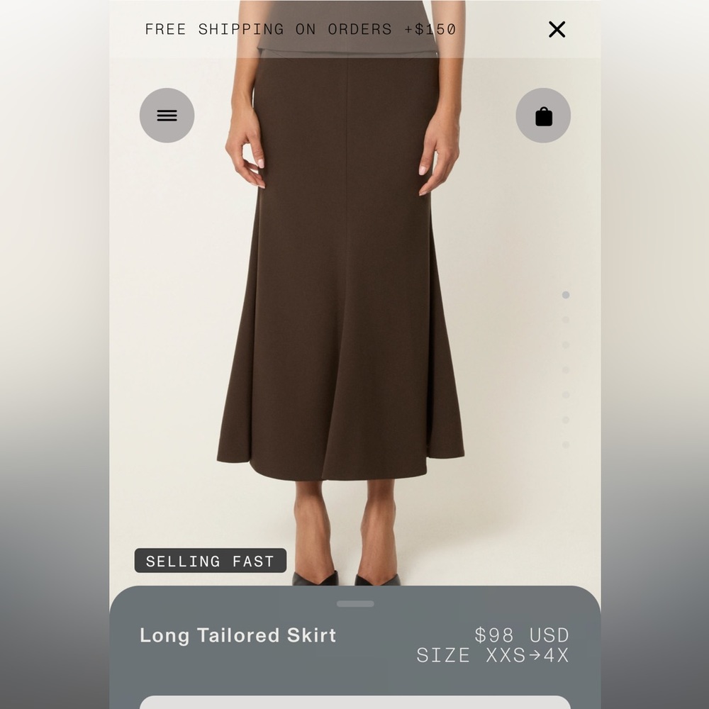 Khy LONG TAILORED SKIRT | CINDER - XS